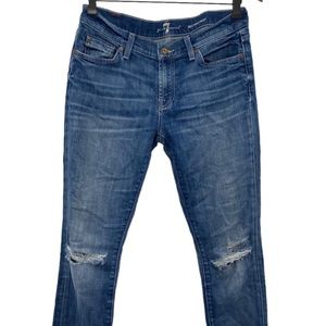 7 For All Mankind Roxanne Jeans Medium Wash Mid Rise Womens Size 29